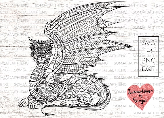 Download Dragon Svg / dragon mandala svg / Zentangle Svg / Mandala ...