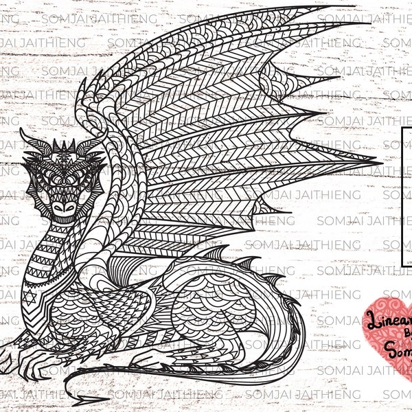 Dragon Svg / dragon mandala svg / Zentangle Svg / Mandala Svg / dragon zentangle Svg / Svg Files for Cricut   0052
