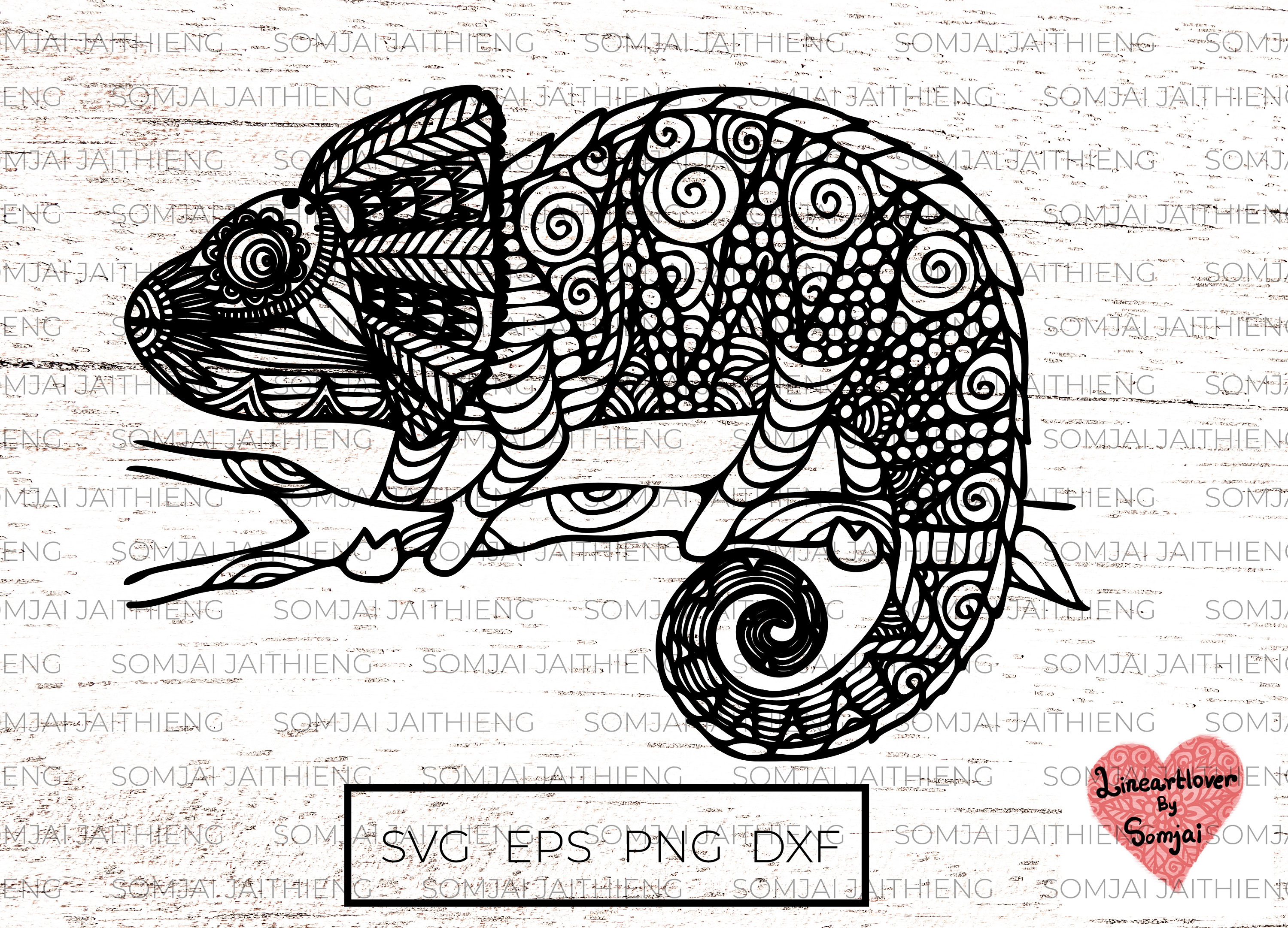 Chameleon Svg File, Chameleon Sit on a Branch Svg File