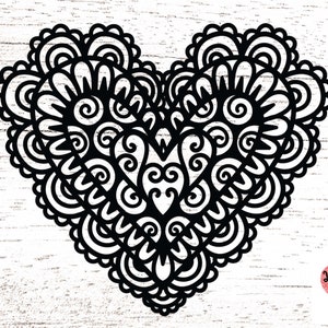 9 Styles of Heart Svg, Heart Zentangle Svg, Heart Mandala Svg, Heart ...