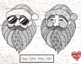 Santa en julio svg/Santa Svg/Santa claus svg/Zentangle Svg/Mandala Svg/Svg Archivos para archivos Cricut/Silhouette 0191