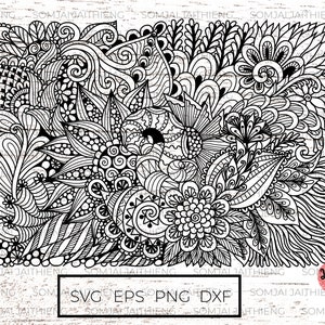 Abstract bloemen achtergrond SVG/zentangle SVG/mandala SVG/floral achtergrond SVG/SVG-bestanden voor Cricut/silhouet bestanden 0165