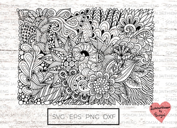 Download Abstract Flowers Background Svg Zentangle Svg Mandala Etsy