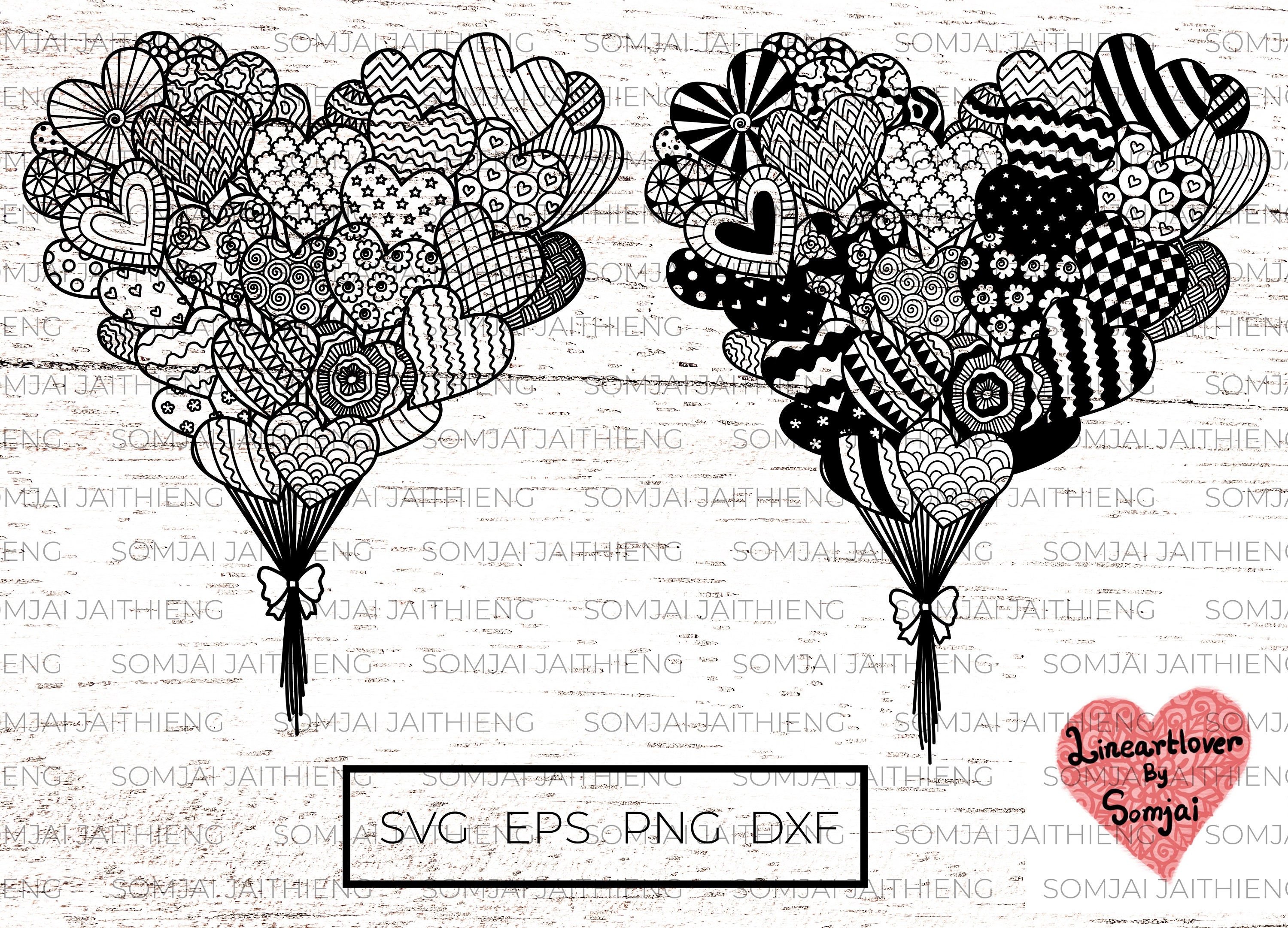 Heart Svg / Heart Balloon Svg / Heart Mandala Svg / Zentangle Svg ...