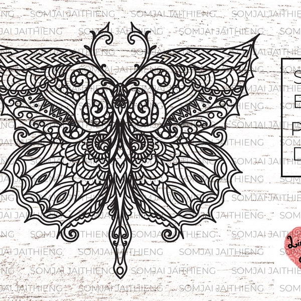 Two styles of  butterfly svg / butterfly svg / butterfly zentangle / butterfly for cricut / mandala for cricut design