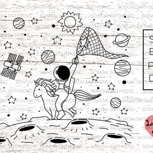 Astronauta montando unicornio atrapando estrella Svg / lindo astronauta svg / espacio exterior Svg / Archivos Svg para archivos Cricut / Silhouette 0274