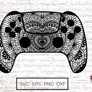 Herz Mandala in Game Controller svg / Videospiel svg / Game Controller png / Mandala svg-Dateien für Cricut 0300