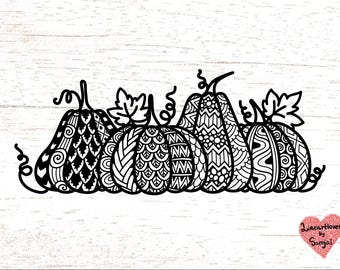 Two styles of Halloween pumpkins / mandala pumpkins svg / autumn harvest pumpkins svg/  Svg Files for Cricut for glowforge