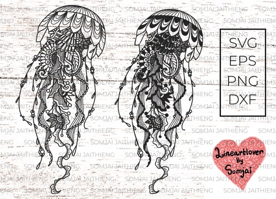 Download Hand Drawn Jellyfish Svg Jellyfish Zentangle Svg Zentangle Etsy