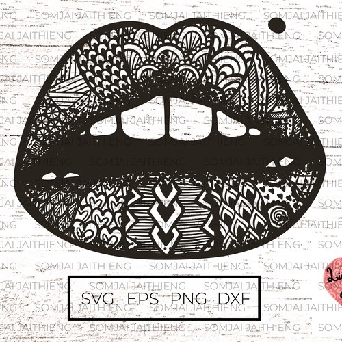 Hand Drawn Dots Work Sexy Lips Svg / Lips Svg / Zentangle Svg Etsy
