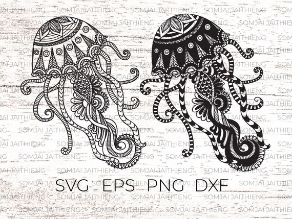 Download Jellyfish Svg Jellyfish Zentangle Svg Zentangle Svg Mandala Etsy