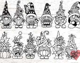 Gnome svg, fall gnome svg, pumpkin gnome svg, garden gnome svg, autumn gnome svg files for cricut or glowforge  0055