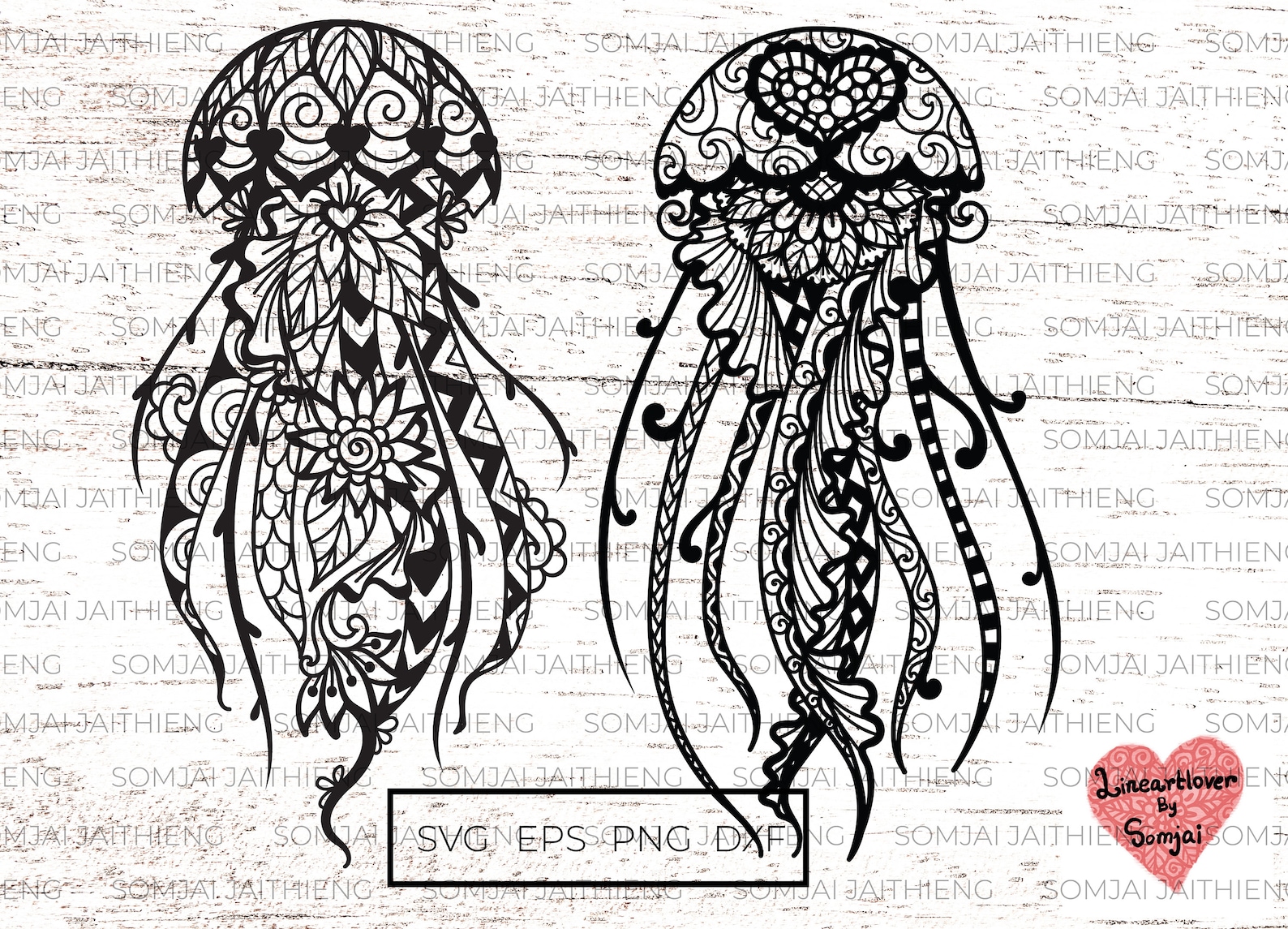 Hand Drawn Jellyfish Svg Jellyfish Zentangle Svg Zentangle Etsy