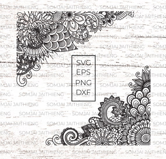 Download Mandala Svg Flowers Decoration Corners Svg Files For Cricut Etsy