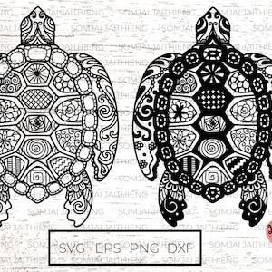 Two styles orf turtle svg, turtle zentangle svg, zentangle svg, mandala svg, animal svg files for cricut.  0196