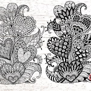 Abstract heart tree Svg /Wedding card svg / Valeintine&#39;s card   svg /  Zentangle Svg / Mandala Svg /Svg Files for Cricut  0298