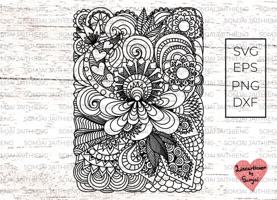 Two Style of Intricate Mandala Flowers Svg / Zentangle Svg