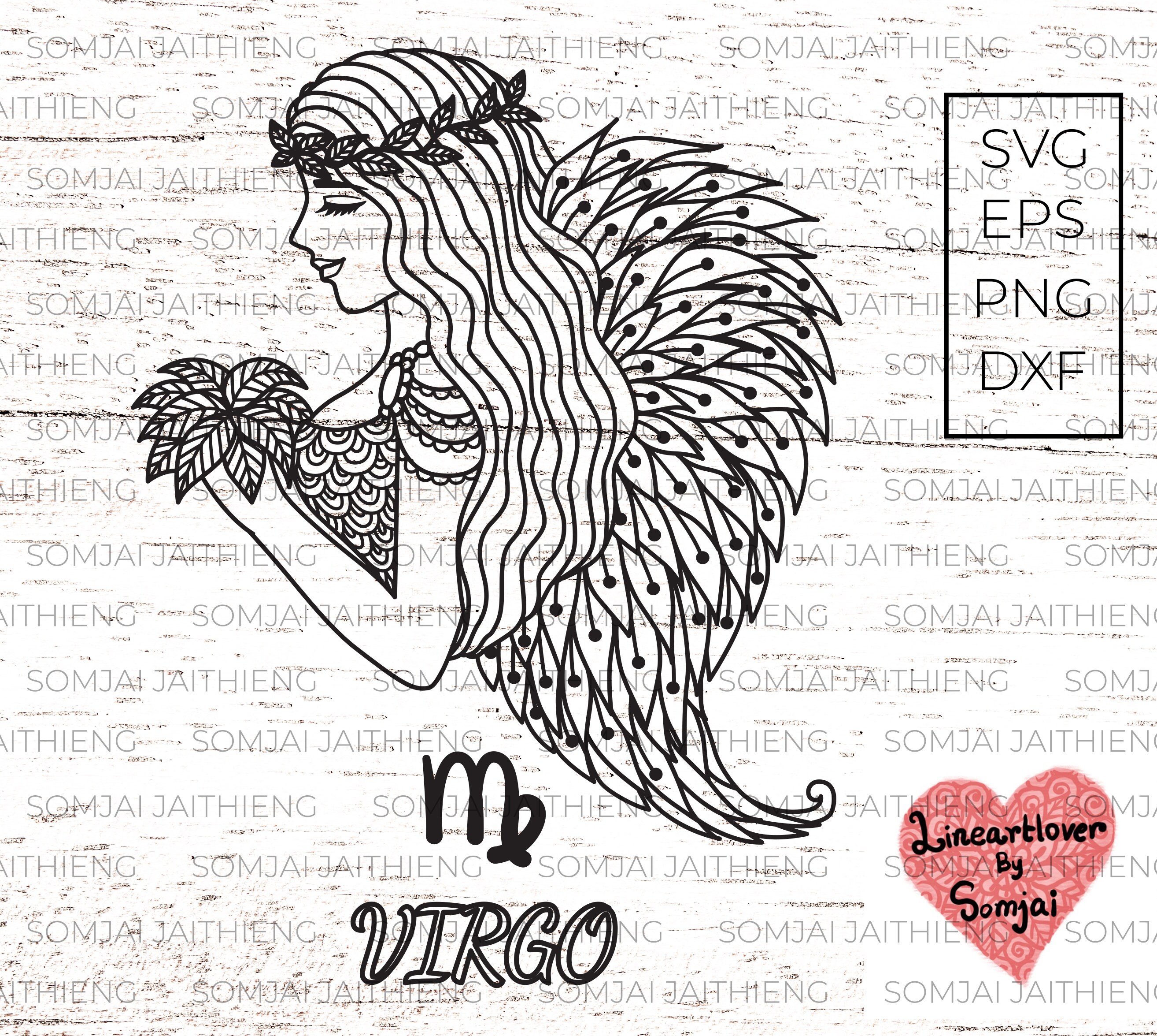 Virgo Svg Zodiac Svg Zentangle Svg Mandala Svg Woman Etsy