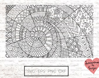 Two styles of abstract scroll svg / scroll zentangle svg / zentangle svg, mandala svg /  svg files for cricut.  0136