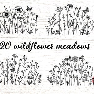 Wildblumen Wiesen geschnitten Datei / Wildblumen Wiesen svg / Wildblumen Dateien / Rahmen svg / Dateien für Cricut oder glow forge