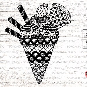 6 Ice Cream Design Svg / Ice Cream Svg / Zentangle Svg / - Etsy