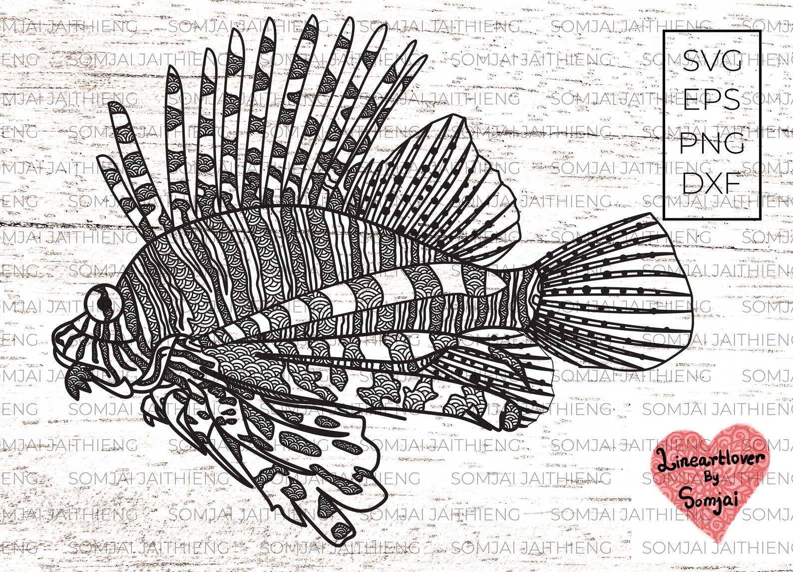 Download Zentangle Lionfish Svg / Lionfish svg / Zentangle Svg / | Etsy