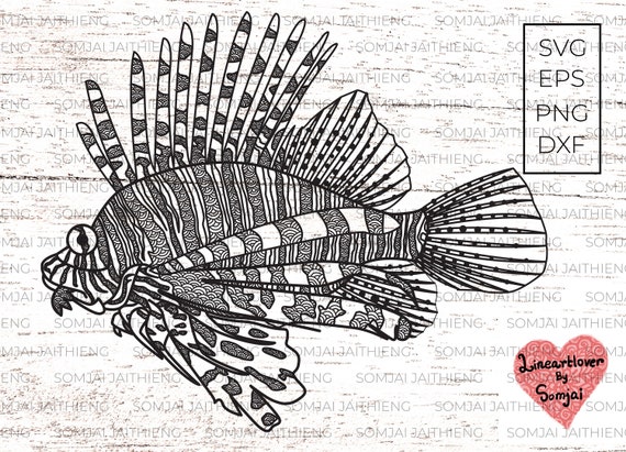 Download Zentangle Lionfish Svg Lionfish Svg Zentangle Svg Etsy