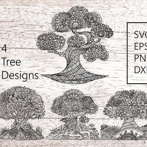 Tree Svg / Zentangle Svg / Mandala Svg / Flowers Svg / Svg Files for Cricut / Silhouette Files 0003