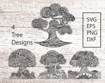Tree Svg / Zentangle Svg / Mandala Svg / Flowers Svg / Svg Files for Cricut / Silhouette Files 0003
