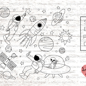 Astronaut spielen mit Stern svg/Astronaut Selfie mit Alien svg/Space Man svg/Weltraum-Svg-Dateien für Cricut 0194