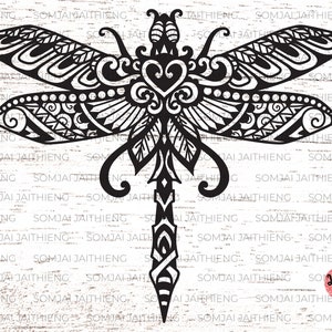 Two style of dragonfly svg, Zentangle dragonfly svg, Boho dragonfly svg, bug svg, dragonfly svg, Mandala dragonfly svg file for cricut. 0069 image 2