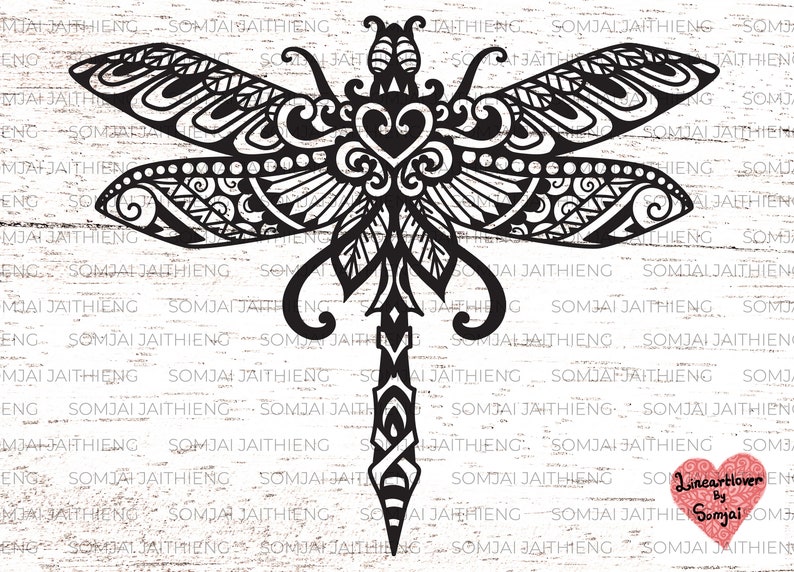 Two style of dragonfly svg, Zentangle dragonfly svg, Boho dragonfly svg, bug svg, dragonfly svg, Mandala dragonfly svg file for cricut. 0069 image 2
