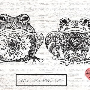 Kikker SVG/kikkers SVG/kikker PNG/zentangle SVG/mandala SVG/kikker zentangle SVG/SVG-bestanden voor Cricut/silhouet bestanden 0092