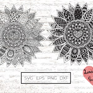 Girasole Svg / Zentangle Svg / Mandala Svg / Fiori Svg / File Svg per Cricut / File Silhouette 0039