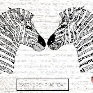 Dois estilos de zebra svg, Zebra zentangle svg, zentangle svg, mandala svg, Zebra mandala svg, arquivos animal svg para cricut. 0214