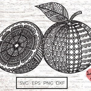 Two styles of orange svg / zentangle svg / mandala svg / fruit svg / vitamin c svg/  Svg Files for Cricut   0268