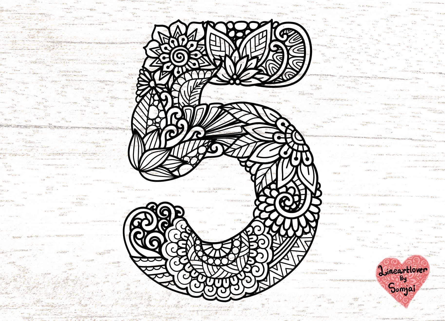 Mandala Numbers 1 to 0 Svg, Zentangle Numbers Svg, Mandala Zero to Nine ...