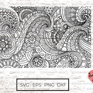 Two styles of abstract sea wave svg / wave zentangle svg / zentangle svg, mandala svg /  svg files for cricut.  0068