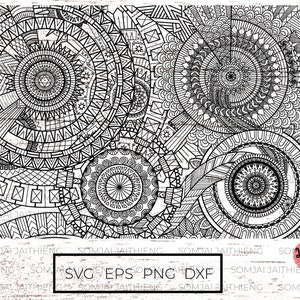 Two style of intricate mandala movement  svg / zentangle svg / mandala svg / background svg / pattern svg/  Svg Files for Cricut  0061