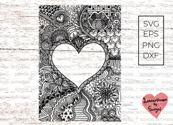 Download Heart Svg Heart Mandala Svg Zentangle Svg Mandala Svg Etsy