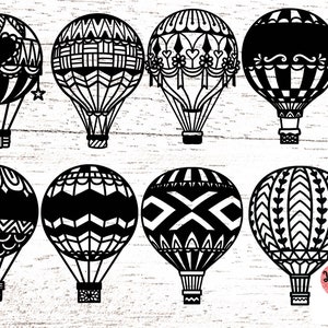 8 hot air ballon Svg/Mandala svg/Zentangle Svg / Mandala hot air balloonSvg Files for Cricut or glow forge, png for sublimation   0123