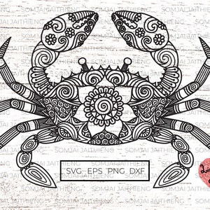 Two  styles of crab Svg / crab zentangle svg / Zentangle Svg / Mandala Svg /  crab png /Svg Files for Cricut / Silhouette files   0236