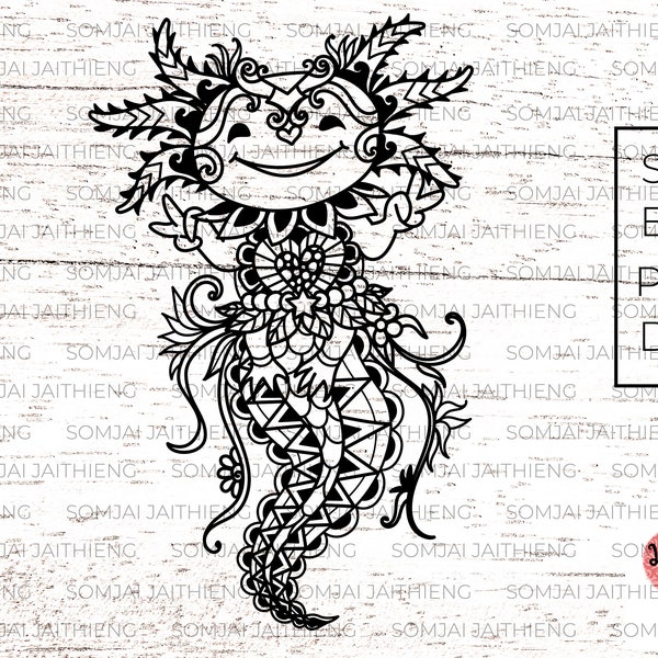 Cute Axolotl svg, Zentangle axolotl  svg, Boho axolotl svg, love peace svg, Mandala axolotl svg file for cricut.  0204