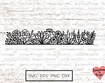 Repeatable Flower Svg,Wildflower svg,Batanical Svg,Flower Svg Files For Cricut,floral frame svg, seamless pattern svg file for cricut  0210