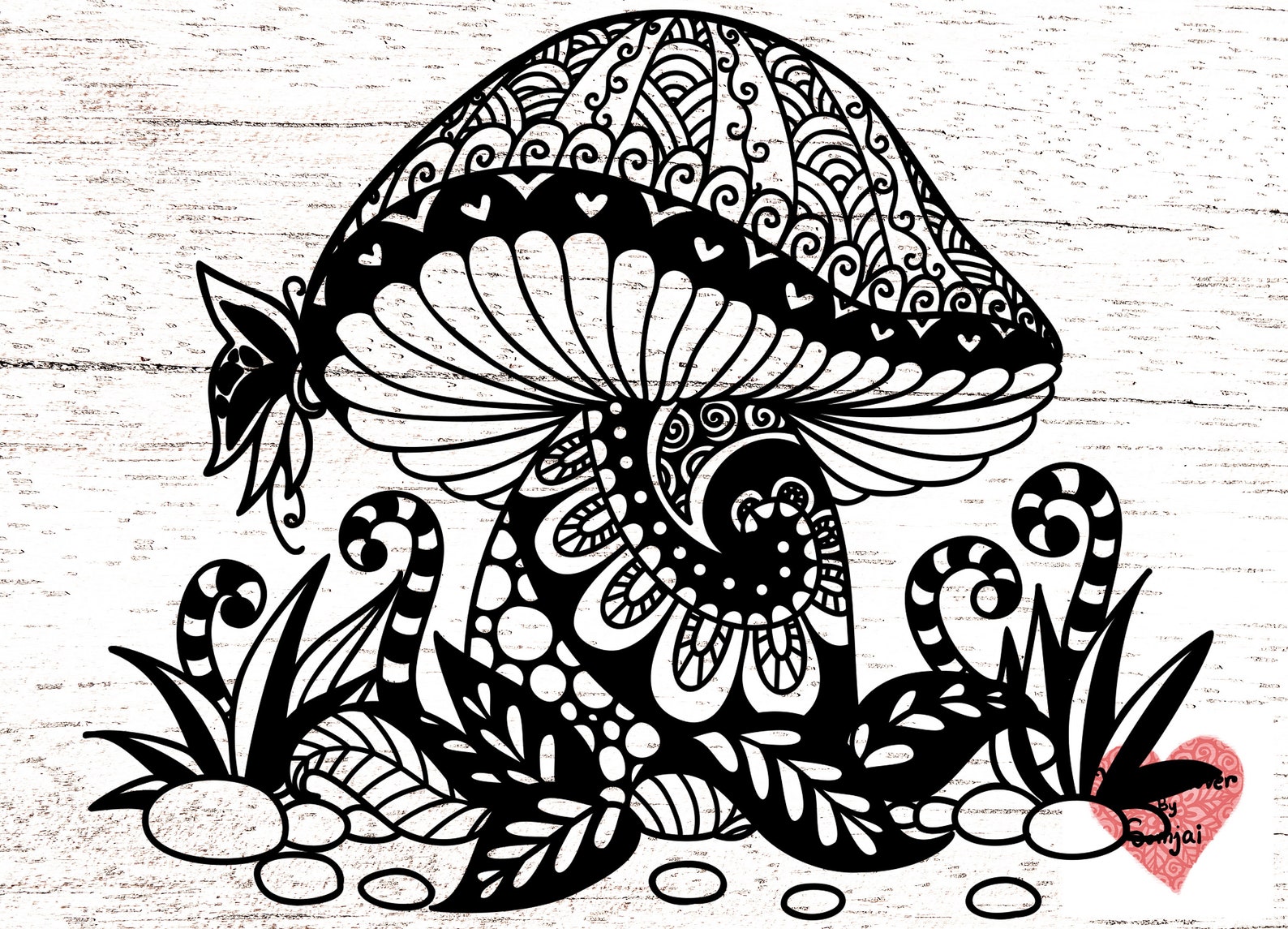 Two Stlyes of Mushroom Svg / Mandala Mushroom Svg /zentangle Etsy