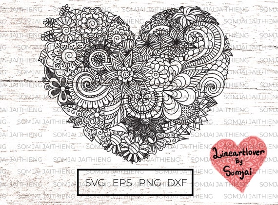Download Heart Svg Mandala Heart Svg Heart Mandala Svg Zentangle Etsy PSD Mockup Templates