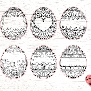 6 disegni di uovo di Pasqua Svg / uovo di Pasqua fai da te vernice taglio laser file/mandala in formato SVG/zentangle in formato SVG/file in formato Svg per Cricut o Glow Forge 0396