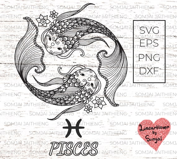 Download Pisces Svg Zodiac Svg Zentangle Svg Mandala Svg Animal Etsy
