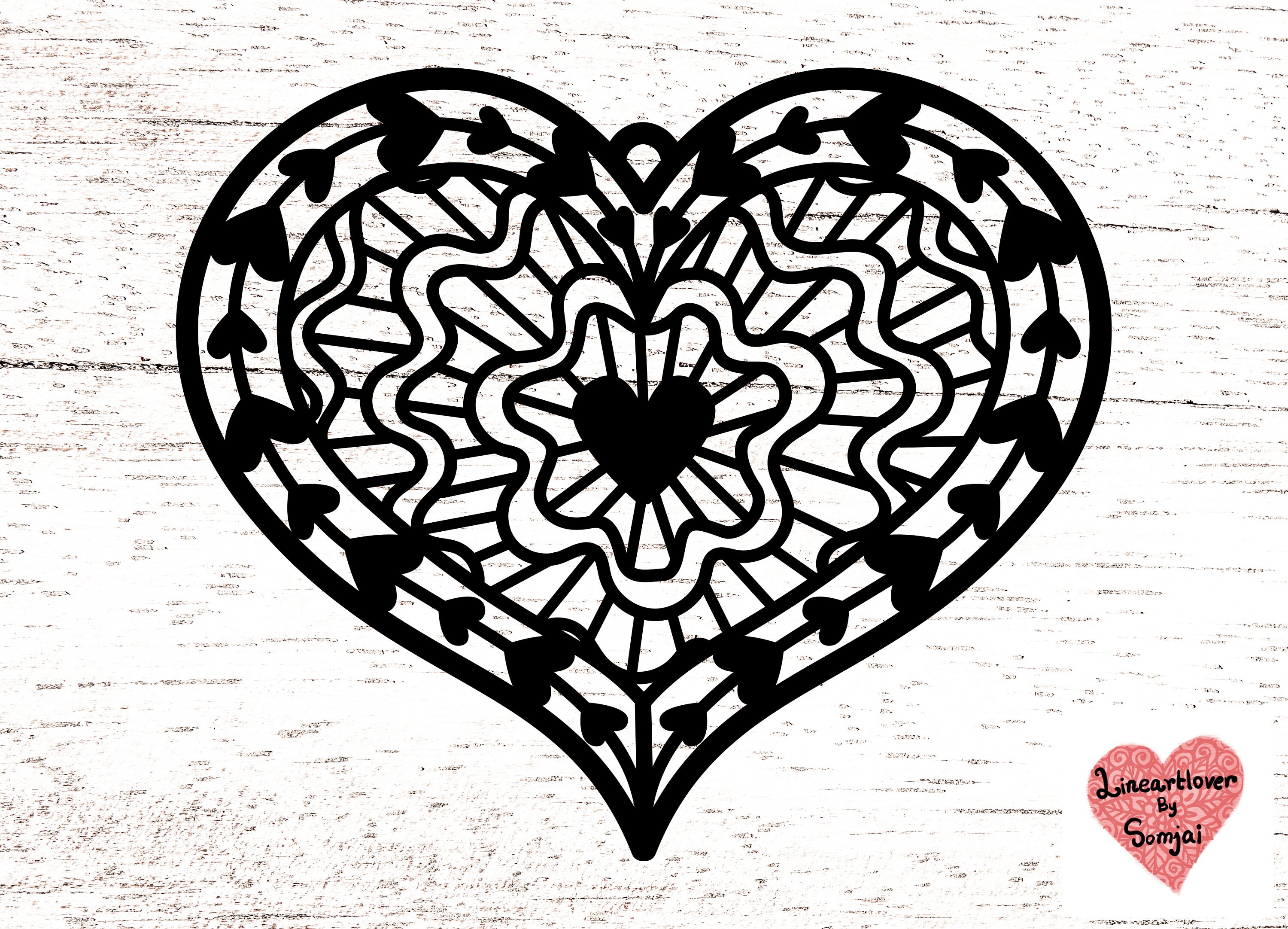 9 Styles of Heart Svg, Heart Svg, Heart Zentangle Svg, Heart Mandala ...