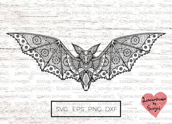 Download Two Styles Of Bat Svg Bat Svg Zentangle Svg Mandala Svg Etsy